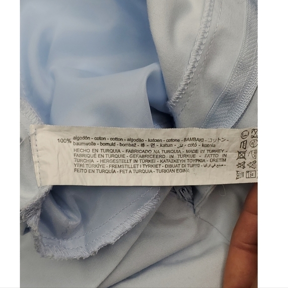 ZARA Baby Blue Carrot Fit Pleated Trousers Size L - Picture 7 of 7